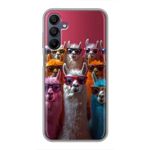 Чохол з принтом стильні тварини для Samsung Galaxy A15 (A155) (Лами в окулярах)