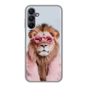 Чохол з принтом стильні тварини для Samsung Galaxy A15 (A155) (Лев в окулярах)