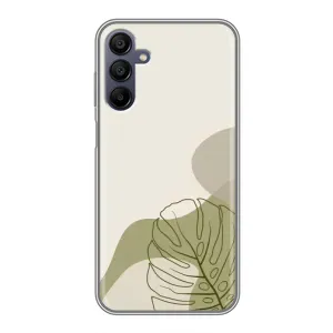 Силиконовый чехол с принтом в цветах на Samsung Galaxy A15 (A155) (Зеленая монстера дизайн)
