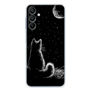 Чохол з принтом для Samsung Galaxy A16 (AlphaPrint) Модні коти (Котик і місяць)