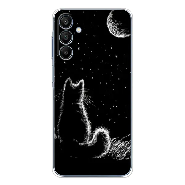 Чохол з принтом «Котик і місяць» для Samsung Galaxy A16