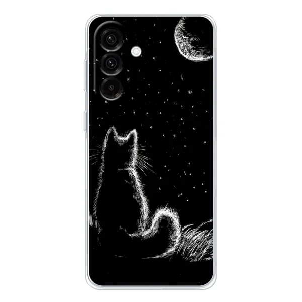 Чехол с принтом «Котик и луна» для Samsung Galaxy A17