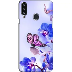 Чохли з квітами для Samsung Galaxy A20s (A207) (VPrint) (Метелик на квітах)