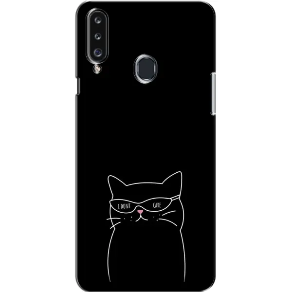 Чехол с принтом «Равнодушный кот» для Samsung Galaxy A20s (A207)