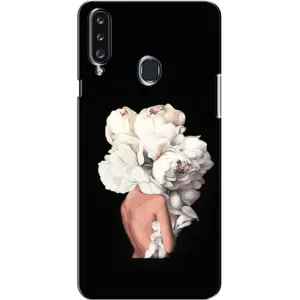 Чехлы (ART) Цветы на Samsung Galaxy A20s (A207) (VPrint) (Білі квіти)