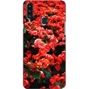 Чохли з квітами для Samsung Galaxy A20s (A207) (VPrint) (Квіти червоні)