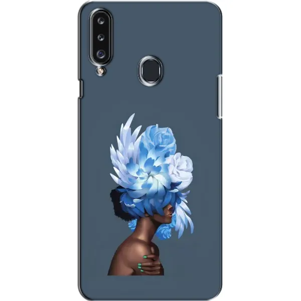 Чехол с принтом «Цветы на голове» для Samsung Galaxy A20s (A207)
