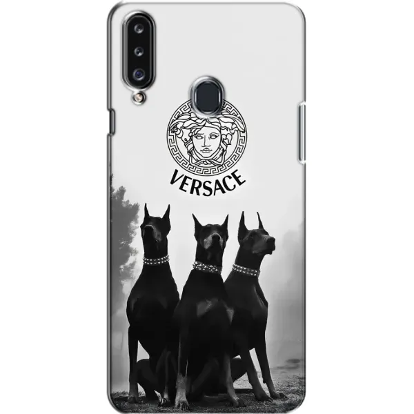 Чохол з принтом «Доберман Версаче» для Samsung Galaxy A20s (A207)
