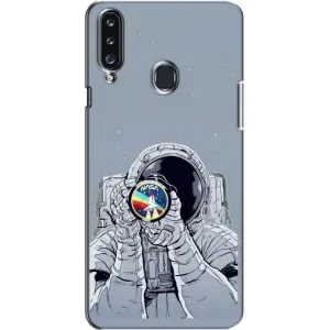Чехол NASA для Samsung Galaxy A20s (A207) (AlphaPrint) (Космонавт фото)