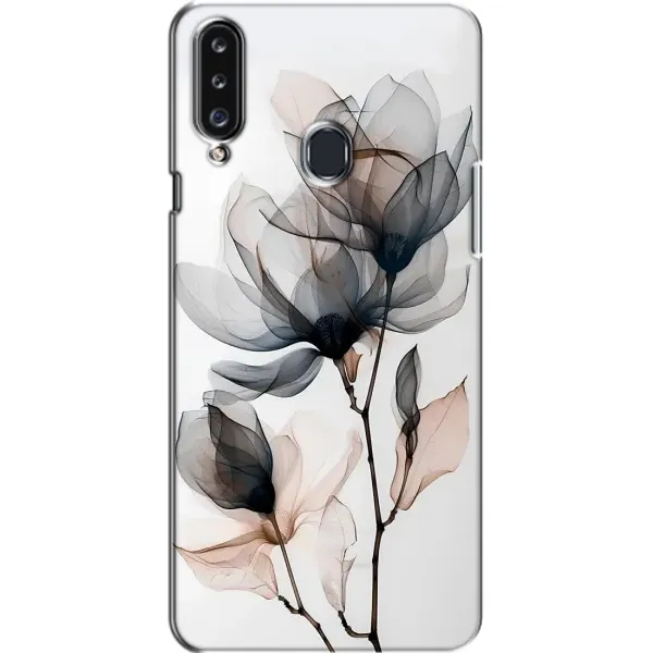 Чохол з принтом «Квіти на білому» для Samsung Galaxy A20s (A207)