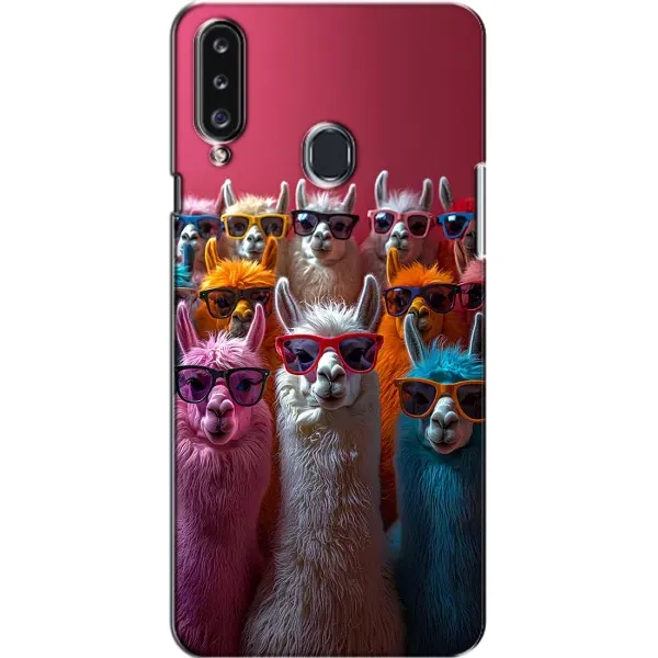 Чехол с принтом «Ламы в очках» для Samsung Galaxy A20s (A207)