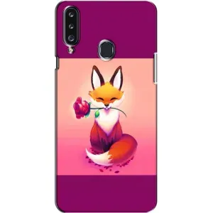 Чехлы с картинкой Лисички для Samsung Galaxy A20s (A207) (VPrint) (Лисичка с розочкой)