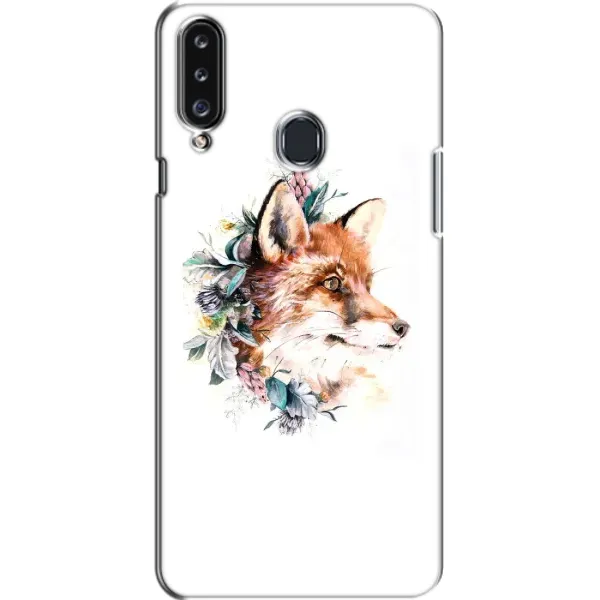 Чехол с принтом «Лисичка в цветочках» для Samsung Galaxy A20s (A207)