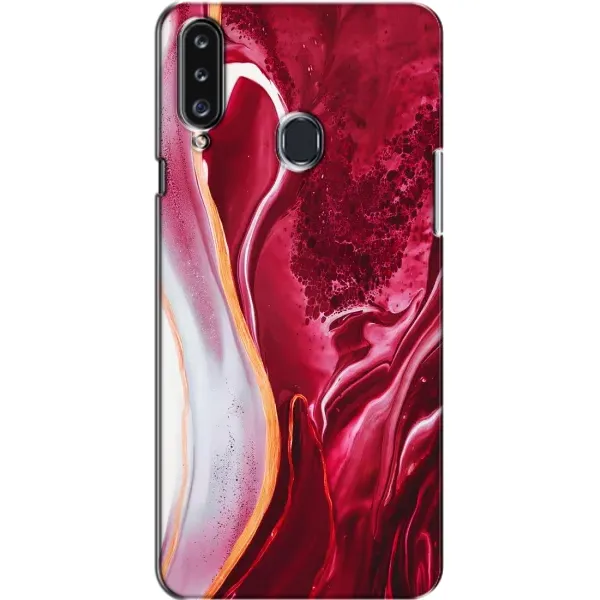 Чехол с принтом «Мрамор красный» для Samsung Galaxy A20s (A207)