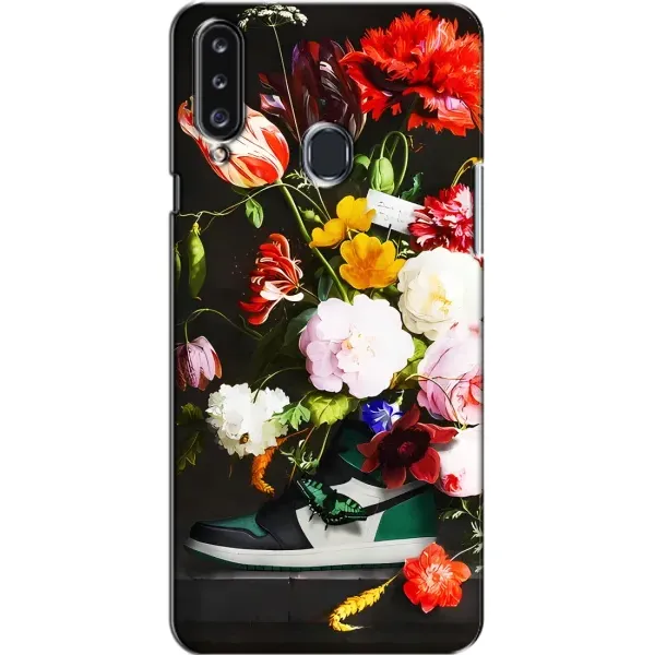 Чехол с принтом «Nike цветы» для Samsung Galaxy A20s (A207)