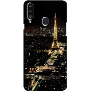 Чехол Эйфелева Башня для Samsung Galaxy A20s (A207) - (AlphaPrint) (Ночной Париж)