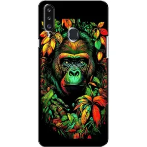 Чехол с Обезьянами Samsung Galaxy A20s (A207) - (AlphaPrint) (Обезьяна в тропиках)