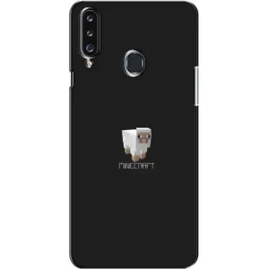 Чехол Майнкрафт на Samsung Galaxy A20s (A207) (AlphaPrint) Minecraft (Овечка Майнкрафт)