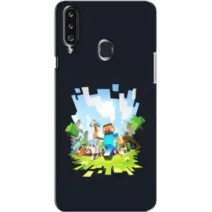Чехол Майнкрафт на Samsung Galaxy A20s (A207) (AlphaPrint) Minecraft (персонажи Minecraft)