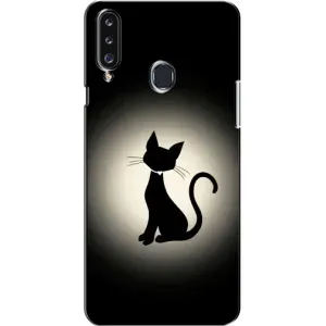 Чохол з принтом для Samsung Galaxy A20s (A207) (AlphaPrint) Модні коти (Силует котика)