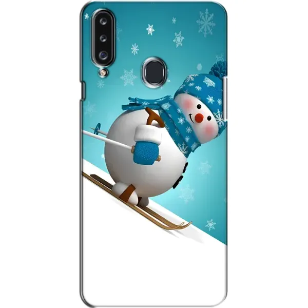 Чехол с принтом «Снеговик на лыжах» для Samsung Galaxy A20s (A207)