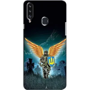 Чехлы с картинкой ЗСУ для Samsung Galaxy A20s (A207) (AlphaPrint) (Солдат ЗСУ)