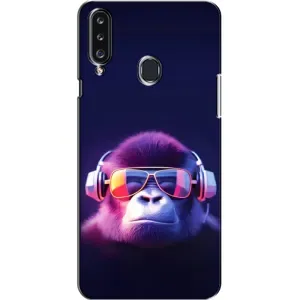 Чехол с Обезьянами Samsung Galaxy A20s (A207) - (AlphaPrint) (Стильная обезьяна)