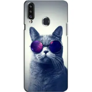 Чохол з принтом для Samsung Galaxy A20s (A207) (AlphaPrint) Модні коти (Стильний кіт)