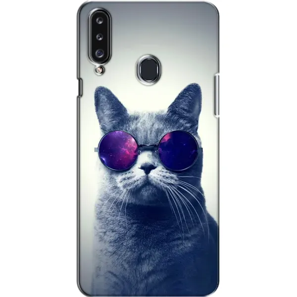 Чехол с принтом «Стильный кот» для Samsung Galaxy A20s (A207)
