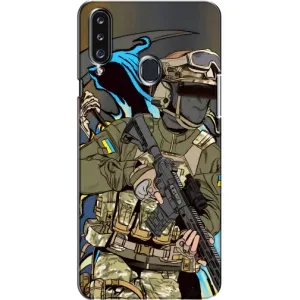Чехлы с картинкой ЗСУ для Samsung Galaxy A20s (A207) (AlphaPrint) (Воїн ЗСУ)