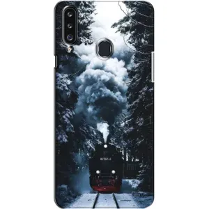 Новорічні, Святкові Чохли для Samsung Galaxy A20s (A207) - 2024 год (Зимовий потяг)