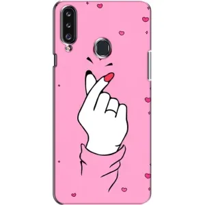 Чехол с принтом для Samsung Galaxy A20s (A207) (AlphaPrint - Знак сердечка)