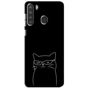 Чехол с рисунком кот на Samsung Galaxy A21 (A215) (Равнодушный кот)