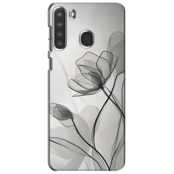 Чехол с принтом «Черные цветы» для Samsung Galaxy A21 (A215) Чехол с принтом «Черные цветы» для Samsung Galaxy A21 (A215)
