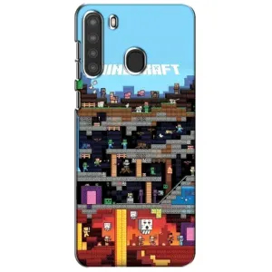 Чохол Майнкрафт на Samsung Galaxy A21 (A215) (AlphaPrint) Minecraft (фон Minecraft)