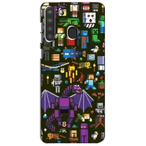 Чохол Майнкрафт на Samsung Galaxy A21 (A215) (AlphaPrint) Minecraft (Колаж Майнкрафт)