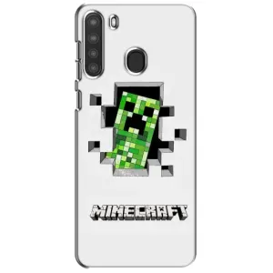 Чохол Майнкрафт на Samsung Galaxy A21 (A215) (AlphaPrint) Minecraft (кріпер Майнкрафт)