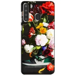 Бренднові Чохли для Samsung Galaxy A21 (A215) - (PREMIUMPrint) (Nike цветы)
