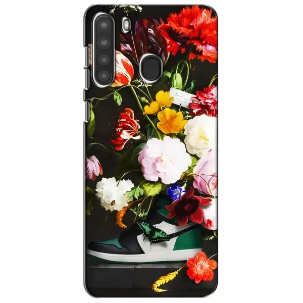 Чехол с принтом «Nike цветы» для Samsung Galaxy A21 (A215)