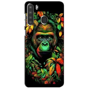 Чохол з Мавпами Samsung Galaxy A21 (A215) - (AlphaPrint) (Мавпа в квітах)