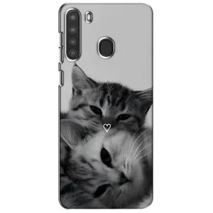 Чехол с рисунком кот на Samsung Galaxy A21 (A215) (Пара котов)