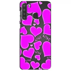 Чехлы для любимой на Самсунг Галаксі А21 (А215) (VPrint) (Pink hearts)