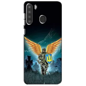 Чехлы с картинкой ЗСУ для Samsung Galaxy A21 (A215) (AlphaPrint) (Солдат ЗСУ)