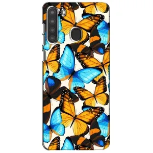 Чохол з принтом для Самсунг Галаксі А21 (А215) - (Прикольні) (AlphaPrint) (Яскраві метелики)