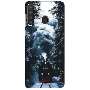 Новорічні, Святкові Чохли для Samsung Galaxy A21 (A215) - 2024 год (Зимовий потяг)