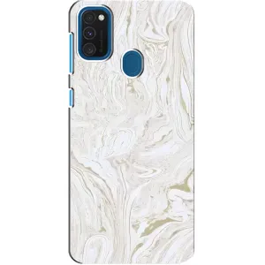 Мраморный чехол на Samsung Galaxy A21s (VPrint) (Белый мрамор)