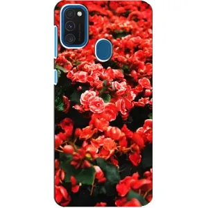 Чехлы с Цветами для Samsung Galaxy A21s (VPrint) (Цветы красные)