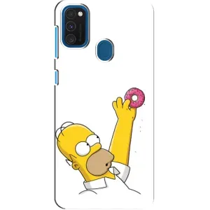 Чjхол з Сімпсонами для Samsung Galaxy A21s (VPrint) (Гомер з пончиком)