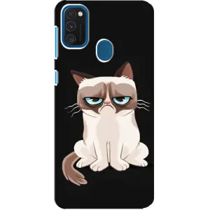 Чехол с принтом для Samsung Galaxy A21s (AlphaPrint) Модные коты (Грустный кот)