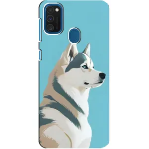 Чехол с Хаски для Samsung Galaxy A21s - (AlphaPrint) (Хаски арт)